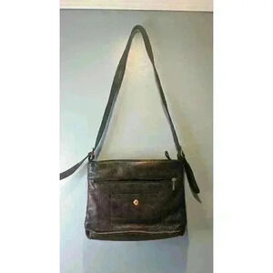 Stone & Co Black Soft Leather Purse 13x10x4 Inches